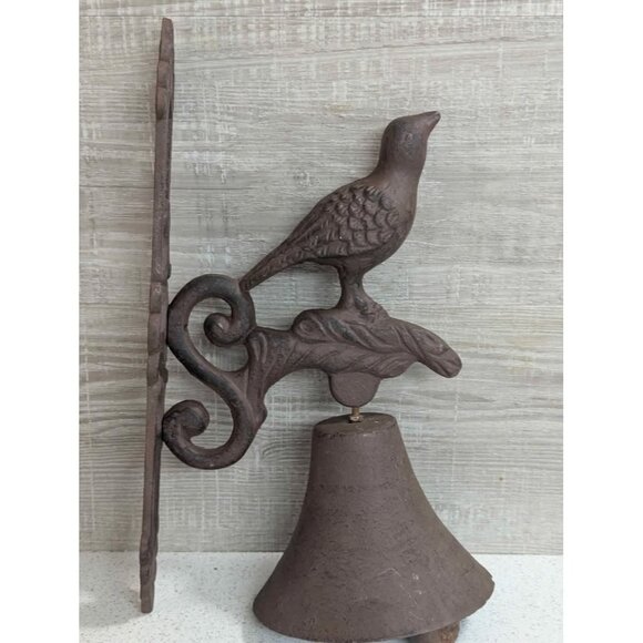 Brass and Cast Bell with Bird - Picture 1 of 8